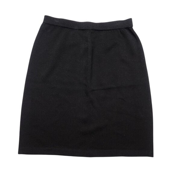 St. John Basics Women's Pull On Mini Santana Knit Skirt Navy Wool Blend Size 8 - Picture 1 of 7